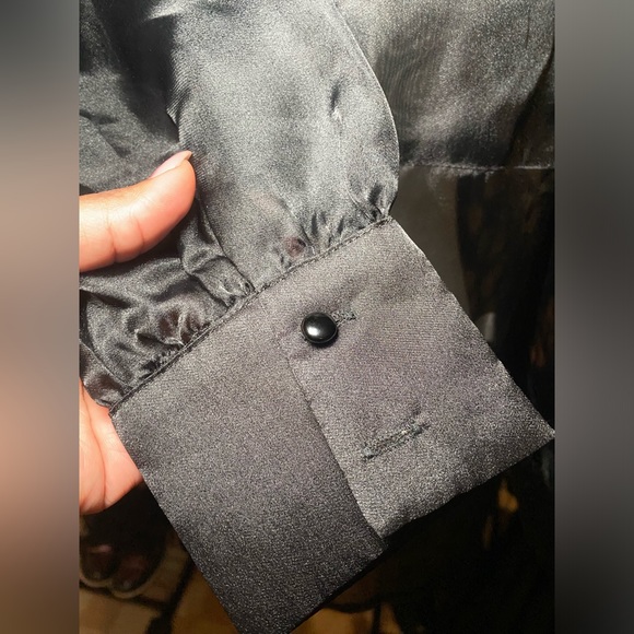 JLUXLABEL Sheer, long sleeve button blouse. - Picture 4 of 5